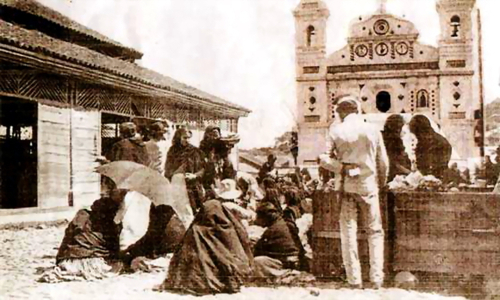 Il mercato Los Dolores di Tegucigalpa in una foto del 1920